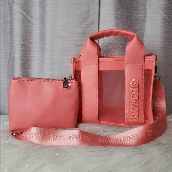 STEVE MADDEN ocean coral bwebber satchel and wallet set - Picture 2 of 11